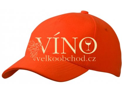 5 PANEL CAP HEAVY COTTON UNBRUSHED MB092 čepice s kšiltem, oranžová