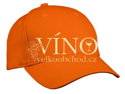 6 PANEL CAP HEAVY COTTON UNBRUSHED MB091 čepice s kšiltem, oranžová