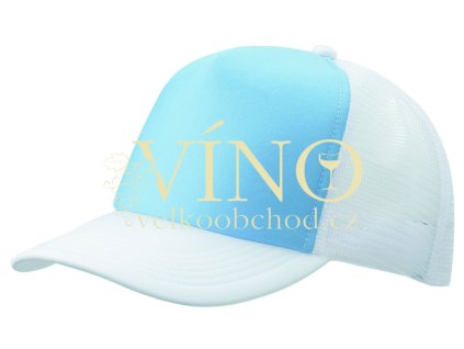 5 PANEL POLYESTER MESH CAP MB070 čepice s kšiltem, světle modrá/bílá