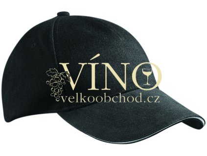 5 PANEL SANDWICH CAP MB035 čepice s kšiltem, černá/bílá