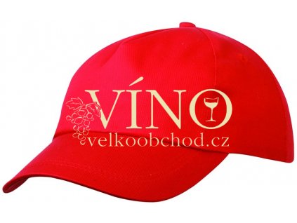 5 PANEL PROMO CAP LIGHTLY LAMINATED MB001 čepice s kšiltem, sytá červená