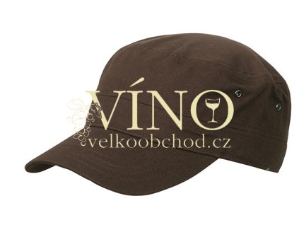 MILITARY CAP FOR KIDS MB7018 dětská čepice s kšiltem, tmavě hnědá
