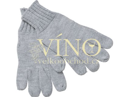 KNITTED GLOVES MB505 zimní rukavice unisex, světle šedý melír vel. S/M