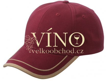 PIPING CAP MB6501 čepice s kšiltem, burgundy hnědá/béžová