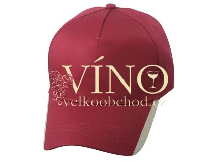 TWO TONE CAP MB6502 čepice s kšiltem, burgundy hnědá/khaki