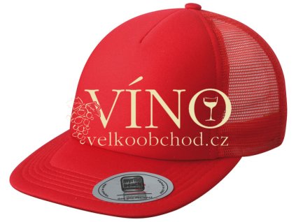 5 PANEL FLATPEAK CAP MB6508 čepice s kšiltem, červená