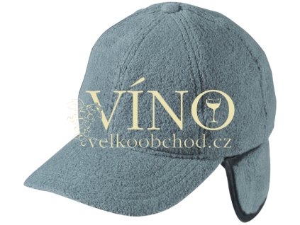 6 PANEL FLEECE CAP WITH EARFLAPS MB7510 zimní čepice s kšiltem, šedá