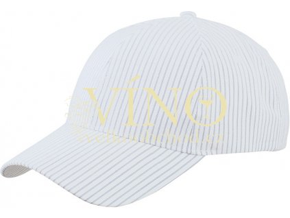 6 PANEL STRIPED CAP MB6535 čepice s kšiltem, bílá/námořní modrá