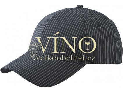 6 PANEL STRIPED CAP MB6535 čepice s kšiltem, černá/bílá