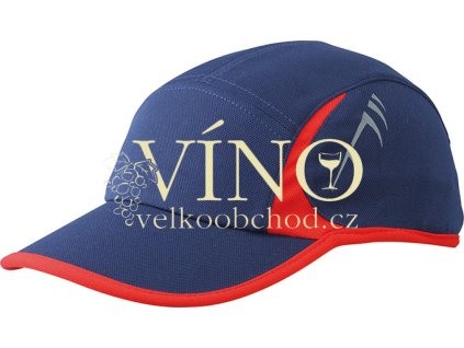 RUNNING 4 PANEL CAP MB6544 čepice s kšiltem, námořní modrá/červená