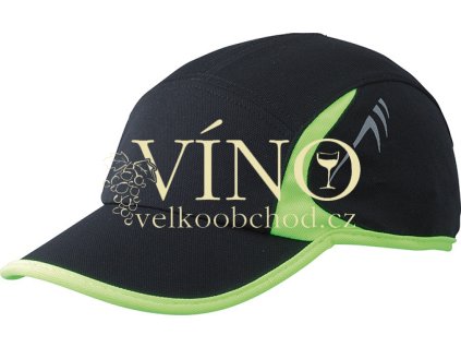 RUNNING 4 PANEL CAP MB6544 čepice s kšiltem, černá/neonová žlutá