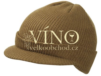 KNITTED CAP WITH PEAK MB7530 zimní čepice s kšiltem, tmavá khaki