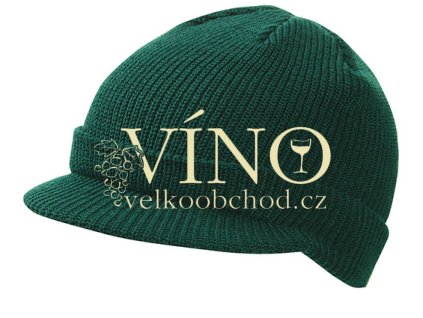 KNITTED CAP WITH PEAK MB7530 zimní čepice s kšiltem, tmavě zelená