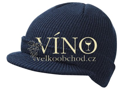 KNITTED CAP WITH PEAK MB7530 zimní čepice s kšiltem, námořní modrá