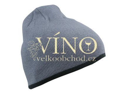 BEANIE WITH CONTRASTING BORDER MB7584 zimní čepice, světle šedá/tmavě šedá