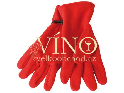 MICROFLEECE GLOVES MB7700 zimní rukavice unisex, červená, L/XL