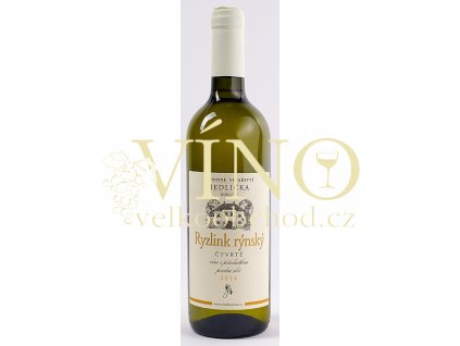 Rodinné vinařství Jedlička Bořetice Ryzlink rýnský 2014 pozdní sběr Čtvrtě 0,75 L suché moravské bílé víno