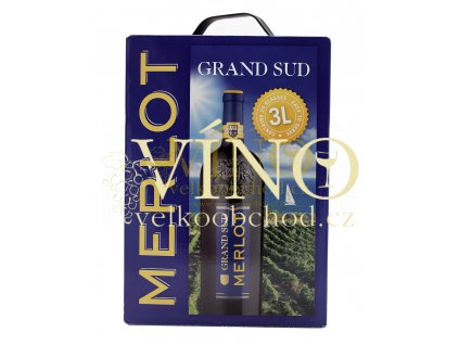 Grand Sud Merlot BIB 3 l suché francouzské červené víno bag in box