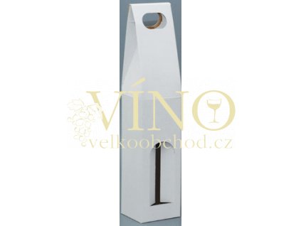 AKCE IHNED - Kartonová krabička 8x8x40 cm na víno 0,75L bílá lepená