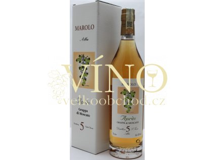 Distilleria Marolo Grappa di Moscato Aprés riserva 5 anni 0,7 L 42% italská grappa z Piemonte