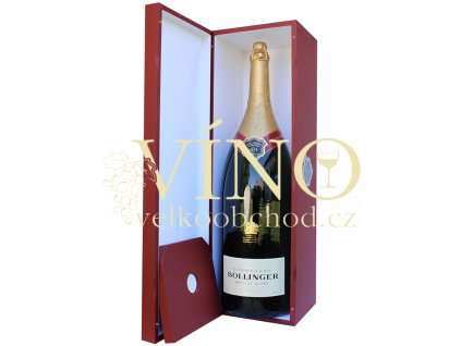 Bollinger Champagne Special Cuvee Brut Salmanazar 9 l francouzské šampaňské v luxusní červené dřevěné krabici
