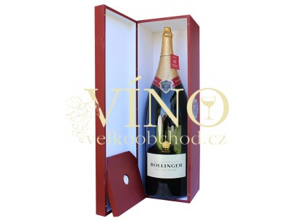 Bollinger Champagne Special Cuvee Brut Nabuchodnosor 15 l francouzské šampaňské v luxusní červené dřevěné hrabici