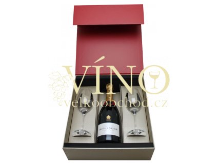 Bollinger Champagne Brut 0,75 l francouzské šampaňské v dárkové krabičce se skleničkami