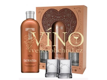 Tatratea 42% Peach Tea liqueur 0,7l + 2x sklenice