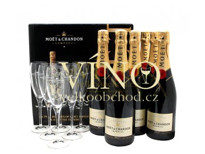 Akce ihned Champagne Moët & Chandon Brut Impérial 6 x 0,75 l  se 6 originálními skleničkami