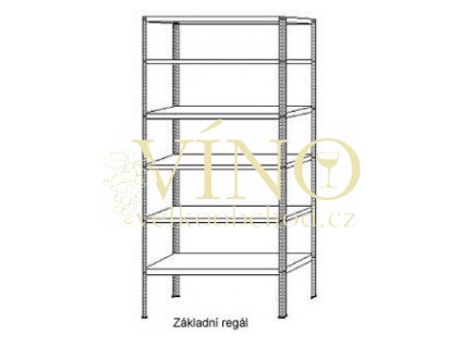 Základní regál AFIN 2500x1000x400 mm celokovový pozinkovaný nebo lakovaný 2,5 metru výška 1 metr šířka a 40 cm hloubka 5 až 7 polic nosnost police 150 kg