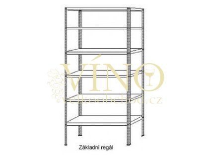Základní regál AFIN 2500x1300x400 mm celokovový pozinkovaný nebo lakovaný 2,5 metru výška 1,3 metru šířka a 40 cm hloubka 5 až 7 polic nosnost police 150 kg