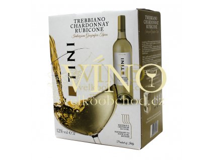 Akce ihned víno Tini Trebbiano Chardonnay Rubicone I.G.T. 3 l suché italské bílé bag in box BIB