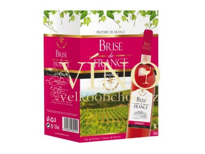 Víno Brise de France Grenache Syrah 3 l bag in box suché francouzské růžové víno