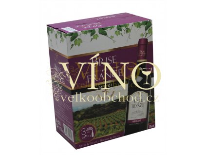 Víno Brise de France Merlot 3 l bag in box suché francouzské červené BIB