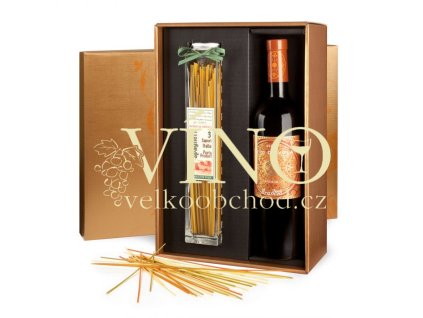 Pronto Italia - dárkové balení Feudo Arancio víno Nero d´Avola IGT Sicilia + Borgo de Medici těstoviny z toskánska