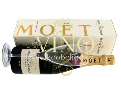 Akce ihned Champagne Moët & Chandon Brut Impérial 0,75 l in giftbox + sklenička, dárková krabička (karton)