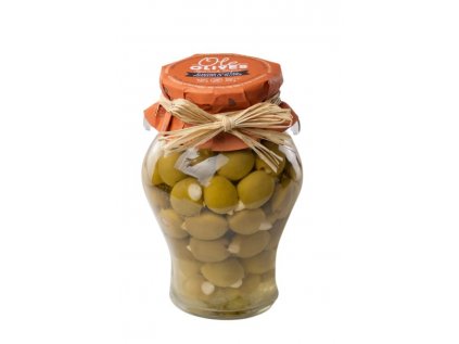 Olivy Manzanilla plněné mandlemi, Olé Olives, 580 g