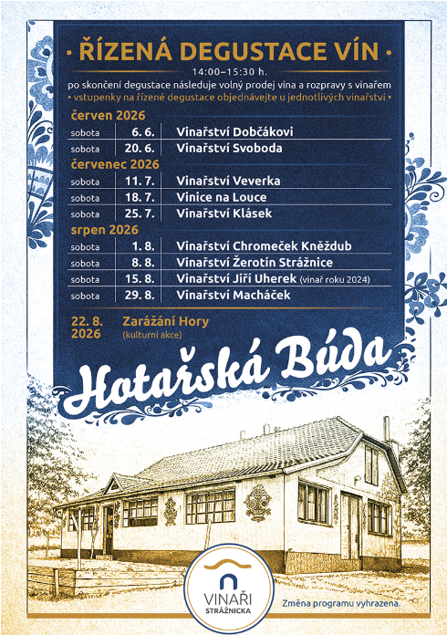 Degustace a popovídání na Hotařské búdě ve strážnických vinohradech I 1.8.2026