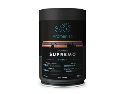Aromaniac, Čerstvá káva Kolumbie Supremo, mletá, dóza, 100% arabika