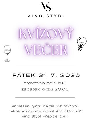 Po úspěšné premiéře jedeme dál! 🍷 Zveme vás na druhé pokračování našeho kvízového večera. Tentokrát nebudeme nikoho...