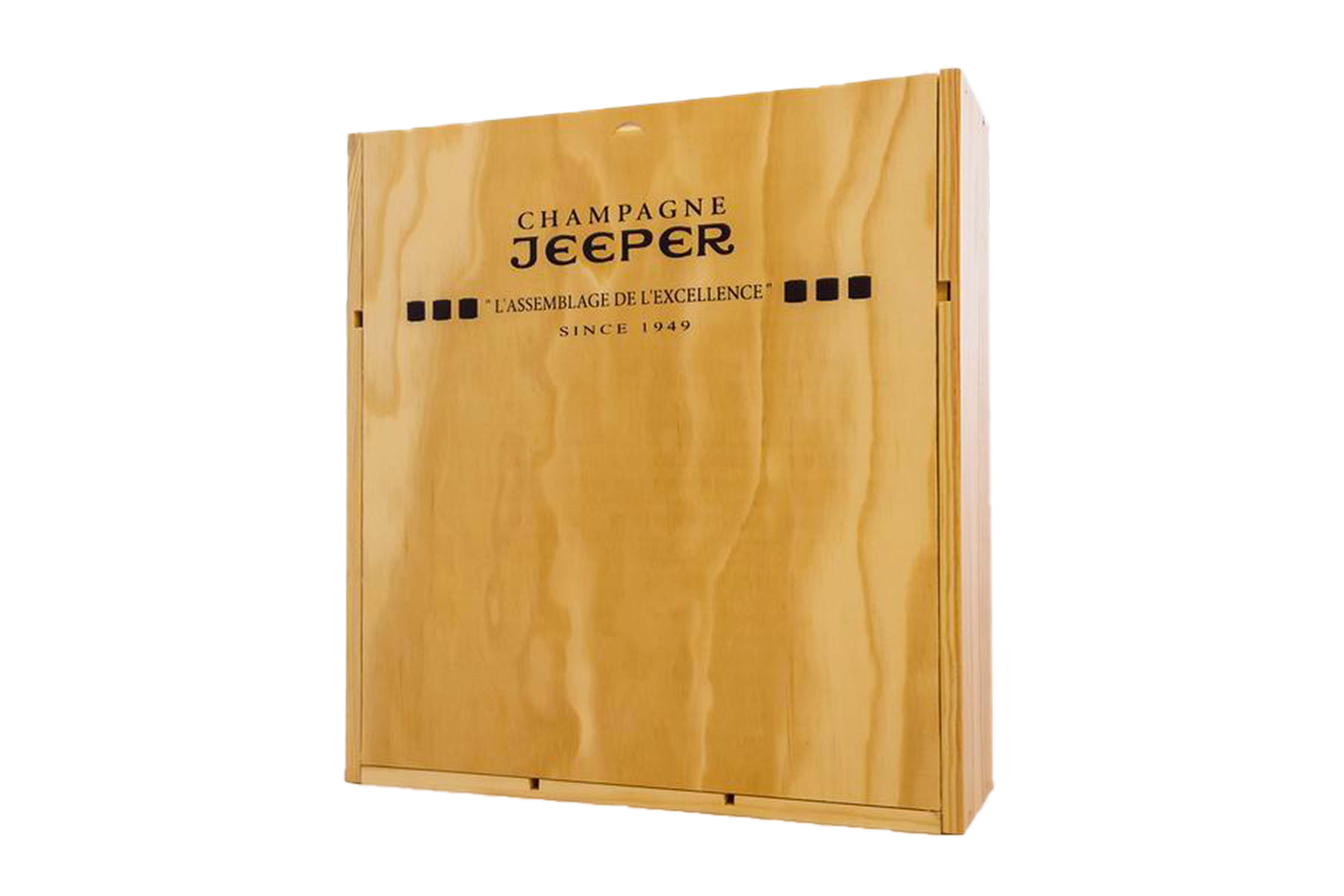 JEEPER Dárková dřevěná krabička na tři lahve