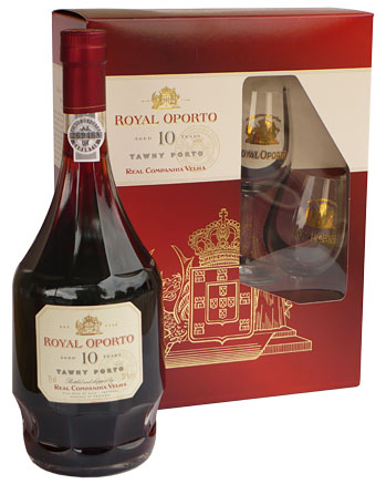 Royal O'Porto Royal Oporto 10 Years Aged Tawny (0,75l) v dárkovém balení se skleničkami