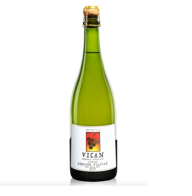 Sekt Extra brut Ryzlink vlašský 2018 Vican 0,75l