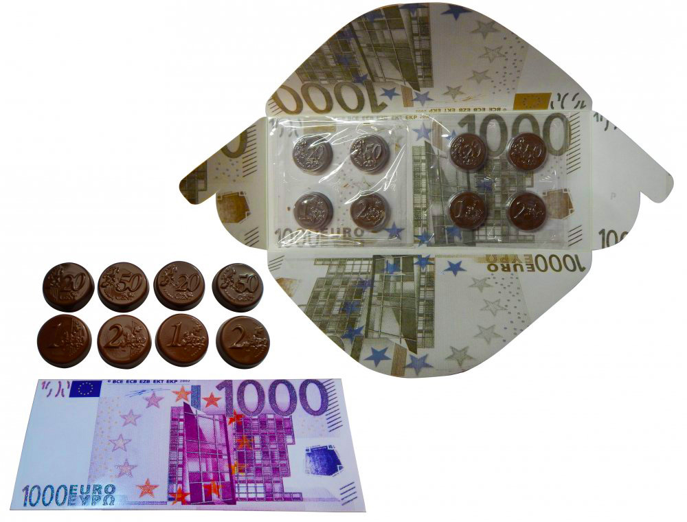 Fikar Mléčná čokoláda bankovka 60g - Euro 1.000