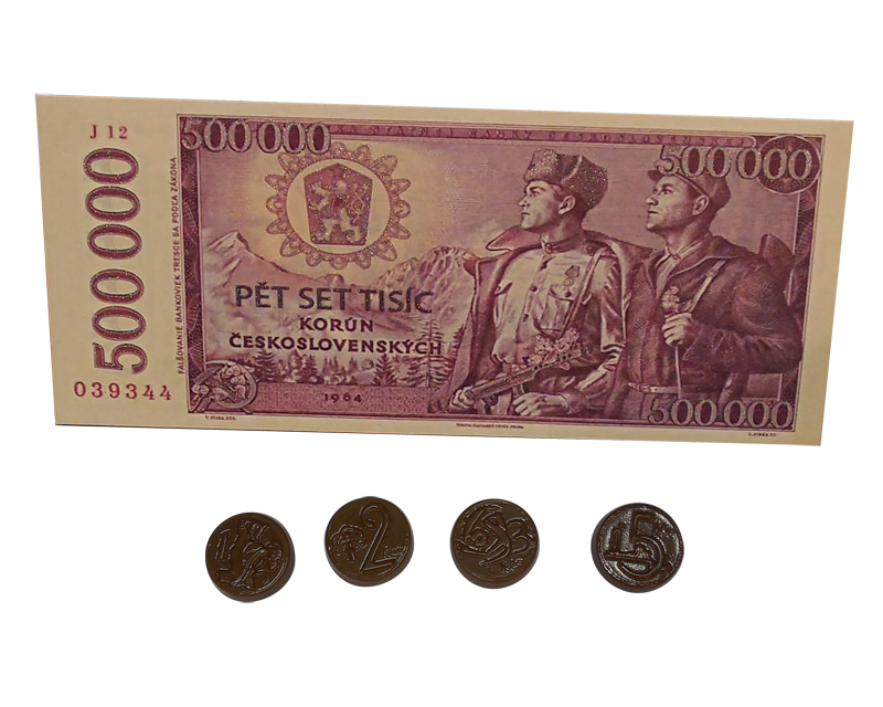 Fikar Mléčná čokoláda bankovka 60g - 500.000 Kčs