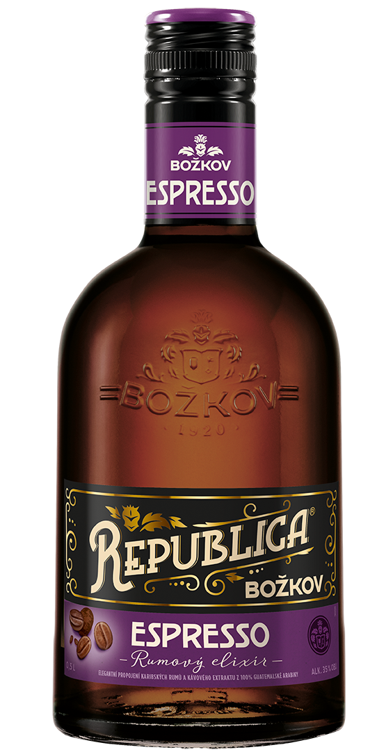 Božkov Republica Elixír Espresso 35% 0,7 l (holá láhev)