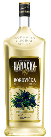 Hanácká Borovička 38% 1l (holá láhev)