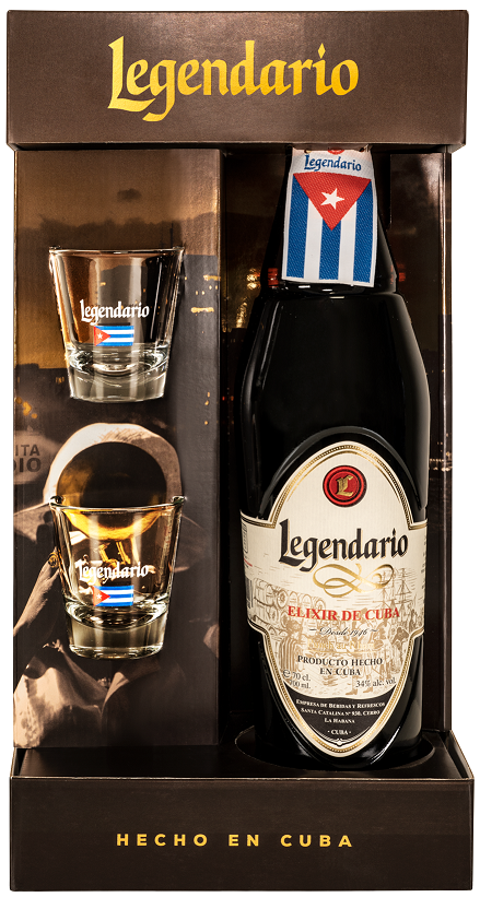Legendario + 2 skla 34% 0,7l (dárkové balení 2 skleničky)