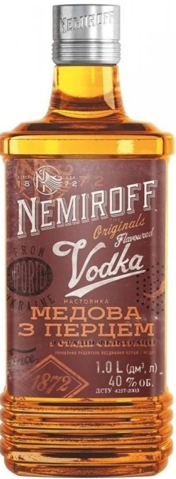 Nemiroff Honey Pepper 1l 40% (holá láhev)