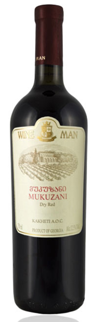 Wine Man Mukuzani 0,75l 12,5% Dry Red Wine (holá láhev)